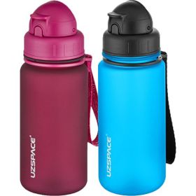 Uzspace 2'li Pipetli 400 ml Fiftyfifty Mavi Kırmızı Tritan Matara Seti