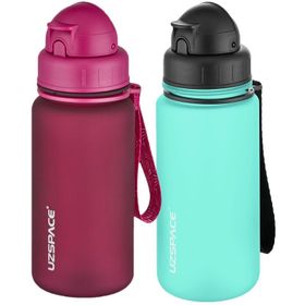 Uzspace 2'li Pipetli 400 ml Fiftyfifty Mavi Kırmızı Tritan Matara Seti