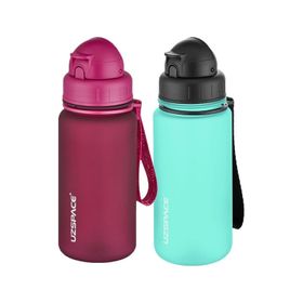 Uzspace 2'li Pipetli 400 ml Fiftyfifty Mavi Kırmızı Tritan Matara Seti