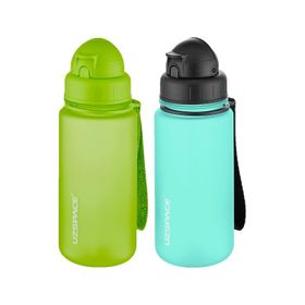 Uzspace 2'li Pipetli 400 ml Fiftyfifty Mavi Yeşil Tritan Matara Seti