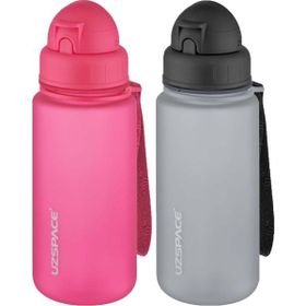 Uzspace 2'li Pipetli 400 ml Fiftyfifty Pembe Gri Tritan Matara Seti