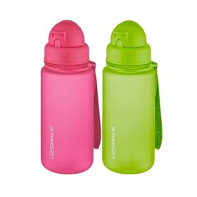 Uzspace 2'li Pipetli 400 ml Fiftyfifty Pembe Yeşil Tritan Matara Seti