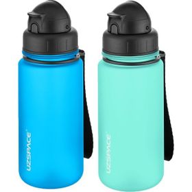 Uzspace 2'li Pipetli 400 ml Fiftyfifty Turkuaz Mavi Tritan Matara Seti
