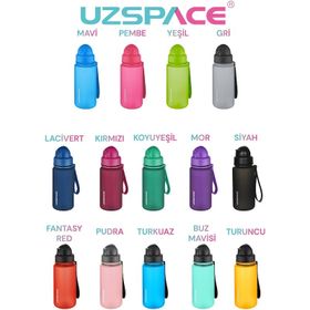 Uzspace 2'li Pipetli 400 ml Fiftyfifty Turkuaz Mavi Tritan Matara Seti