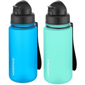 Uzspace 2'li Pipetli 400 ml Fiftyfifty Turkuaz Mavi Tritan Matara Seti