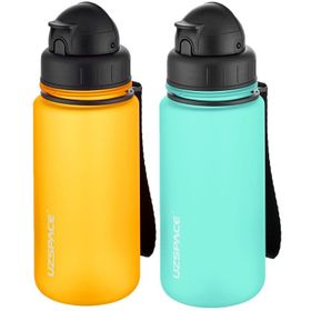 Uzspace 2'li Pipetli 400 ml Fiftyfifty Turuncu Mavi Tritan Matara Seti