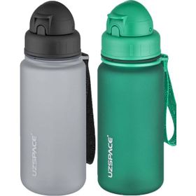 Uzspace 2'li Pipetli 400 ml Fiftyfifty Yeşil Gri Tritan Matara Seti