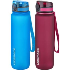 Uzspace 2'li Set 1000 ml Mavi - Gül Kurusu Fiftyfifty Tritan Su Matarası
