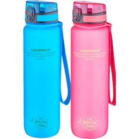 Uzspace 2'li Set 1000 ml Mavi - Pembe Fiftyfifty Tritan Su Matarası