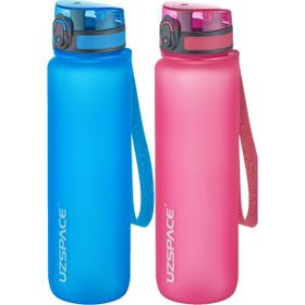 Uzspace 2'li Set 1000 ml Mavi - Pembe Fiftyfifty Tritan Su Matarası