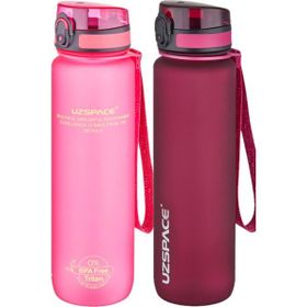 Uzspace 2'li Set 1000 ml Pembe - Gül Kurusu Fiftyfifty Tritan Su Matarası