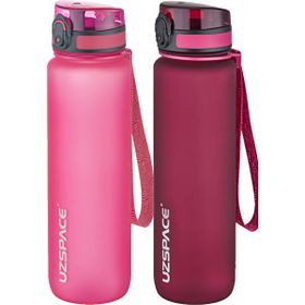 Uzspace 2'li Set 1000 ml Pembe - Gül Kurusu Fiftyfifty Tritan Su Matarası