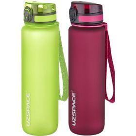 Uzspace 2'li Set 1000 ml Sarı - Gül Kurusu Fiftyfifty Tritan Su Matarası