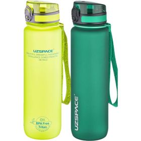 Uzspace 2'li Set 1000 ml Sarı - Koyu Yeşil Fiftyfifty Tritan Su Matarası
