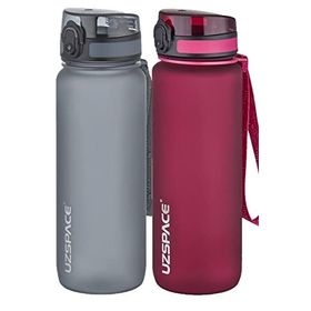 Uzspace 2'li Tritan 800 ml Fiftyfifty Gri - Gül Kurusu Matara Seti
