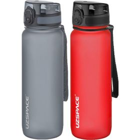 Uzspace 2'li Tritan 800 ml Fiftyfifty Gri - Gül Kurusu Matara Seti