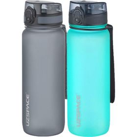 Uzspace 2'li Tritan 800 ml Fiftyfifty Gri - Koyu Mavi Matara Seti