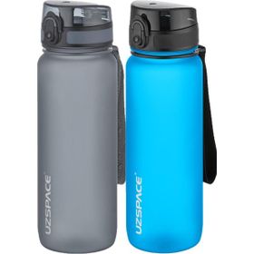 Uzspace 2'li Tritan 800 ml Fiftyfifty Gri - Mavi Matara Seti