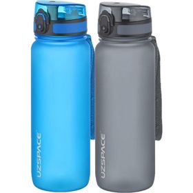 Uzspace 2'li Tritan 800 ml Fiftyfifty Gri - Mavi Matara Seti