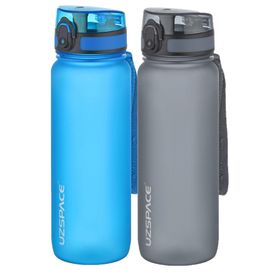 Uzspace 2'li Tritan 800 ml Fiftyfifty Gri - Mavi Matara Seti