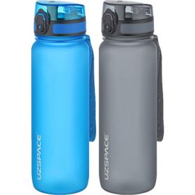 Uzspace 2'li Tritan 800 ml Fiftyfifty Gri - Mavi Matara Seti