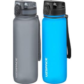 Uzspace 2'li Tritan 800 ml Fiftyfifty Gri - Mavi Matara Seti