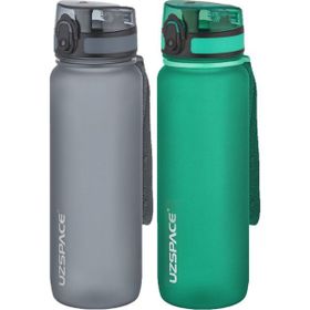 Uzspace 2'li Tritan 800 ml Fiftyfifty Gri - Yeşil Matara Seti