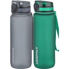 Uzspace 2'li Tritan 800 ml Fiftyfifty Gri - Yeşil Matara Seti