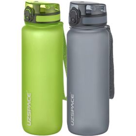 Uzspace 2'li Tritan 800 ml Fiftyfifty Gri - Yeşil Matara Seti