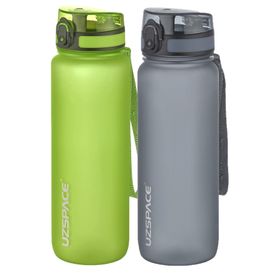 Uzspace 2'li Tritan 800 ml Fiftyfifty Gri - Yeşil Matara Seti