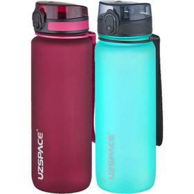 Uzspace 2'li Tritan 800 ml Fiftyfifty Gül Kurusu - Koyu Mavi Matara Seti