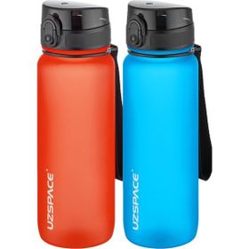 Uzspace 2'li Tritan 800 ml Fiftyfifty Gül Kurusu - Mavi Matara Seti