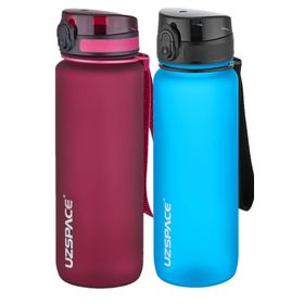 Uzspace 2'li Tritan 800 ml Fiftyfifty Gül Kurusu - Mavi Matara Seti