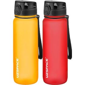 Uzspace 2'li Tritan 800 ml Fiftyfifty Kırmızı - Turuncu Matara Seti