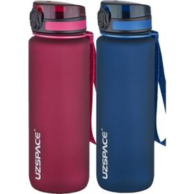 Uzspace 2'li Tritan 800 ml Fiftyfifty Lacivert - Kırmızı Matara Seti