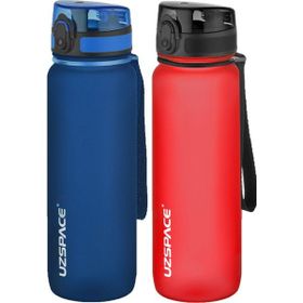 Uzspace 2'li Tritan 800 ml Fiftyfifty Lacivert - Kırmızı Matara Seti