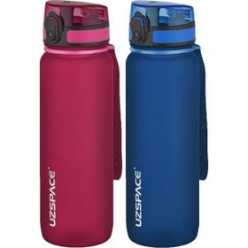 Uzspace 2'li Tritan 800 ml Fiftyfifty Lacivert - Kırmızı Matara Seti