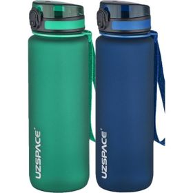 Uzspace 2'li Tritan 800 ml Fiftyfifty Lacivert Koyu Yeşil Matara Seti