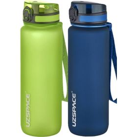 Uzspace 2'li Tritan 800 ml Fiftyfifty Lacivert Koyu Yeşil Matara Seti