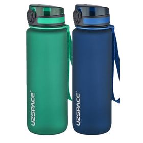Uzspace 2'li Tritan 800 ml Fiftyfifty Lacivert Koyu Yeşil Matara Seti