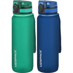 Uzspace 2'li Tritan 800 ml Fiftyfifty Lacivert Koyu Yeşil Matara Seti