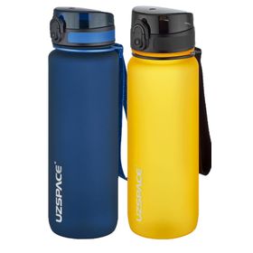 Uzspace 2'li Tritan 800 ml Fiftyfifty Lacivert - Turuncu Matara Seti