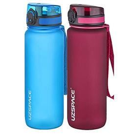 Uzspace 2'li Tritan 800 ml Fiftyfifty Mavi - Kırmızı Matara Seti