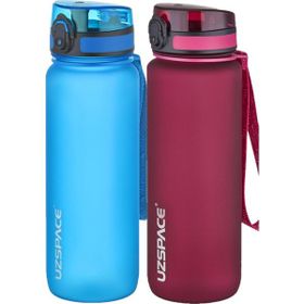 Uzspace 2'li Tritan 800 ml Fiftyfifty Mavi - Kırmızı Matara Seti