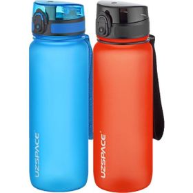 Uzspace 2'li Tritan 800 ml Fiftyfifty Mavi - Kırmızı Matara Seti