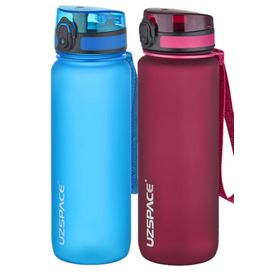 Uzspace 2'li Tritan 800 ml Fiftyfifty Mavi - Kırmızı Matara Seti
