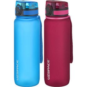Uzspace 2'li Tritan 800 ml Fiftyfifty Mavi - Kırmızı Matara Seti