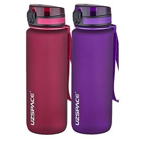 Uzspace 2'li Tritan 800 ml Fiftyfifty Mor - Kırmızı Matara Seti