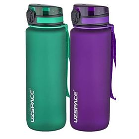 Uzspace 2'li Tritan 800 ml Fiftyfifty Mor Koyu Yeşil Matara Seti