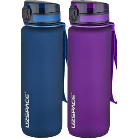 Uzspace 2'li Tritan 800 ml Fiftyfifty Mor - Lacivert Matara Seti